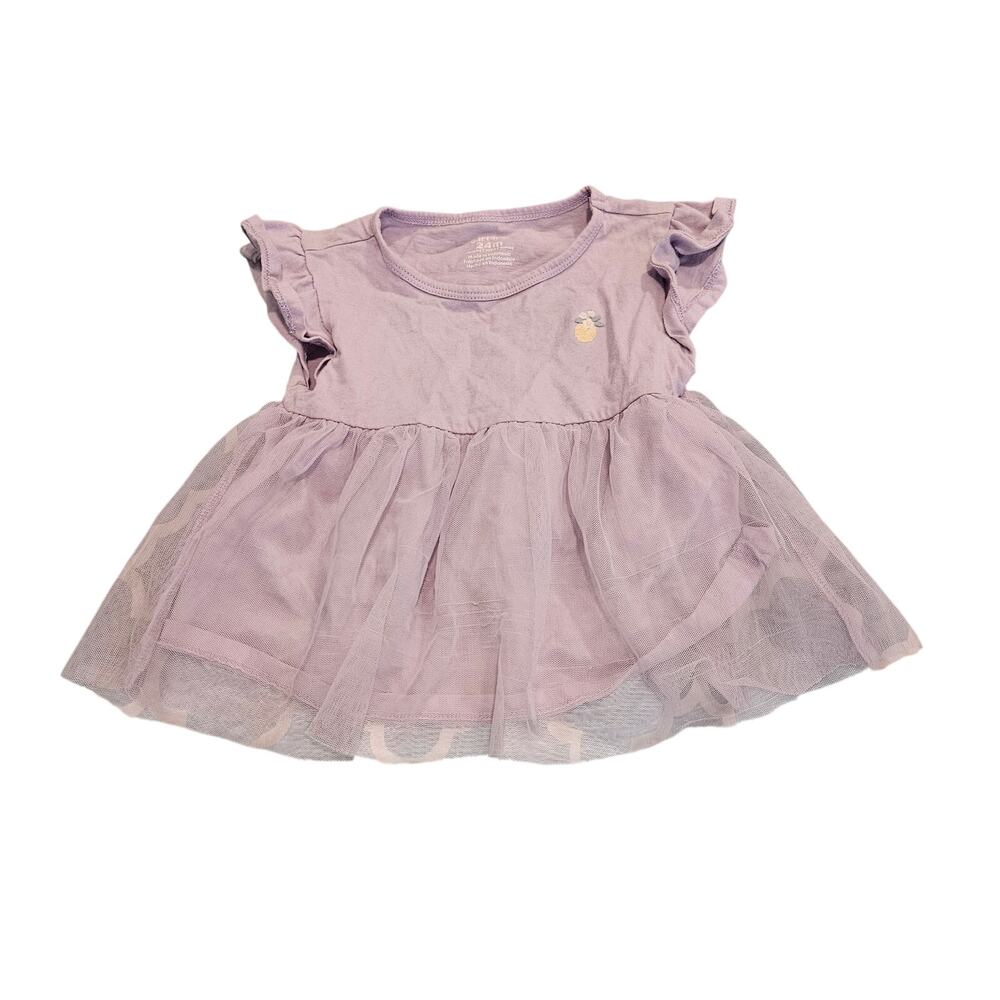 Carter’s Girls 24M Lavender Purple Tulle Tutu Dress Pineapple Ruffle Sleeve